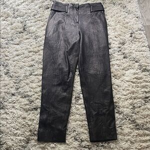 Veronica Beard Kaylee pant. Leather pant. US womens size 0. Black. New with tags